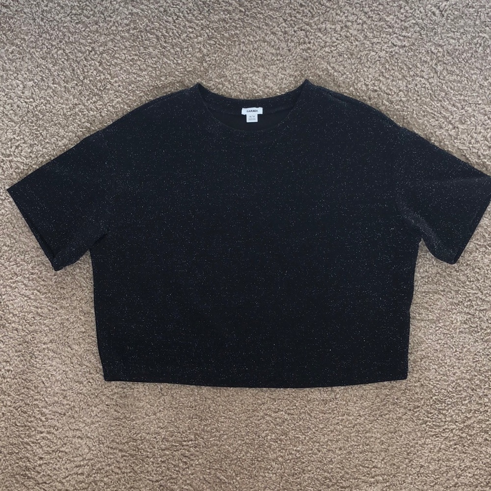 Garage black sparkly tee
